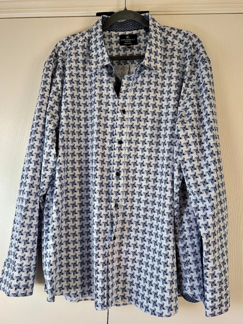 Construct Patterned Button Down Shirt Size 2XB Like New